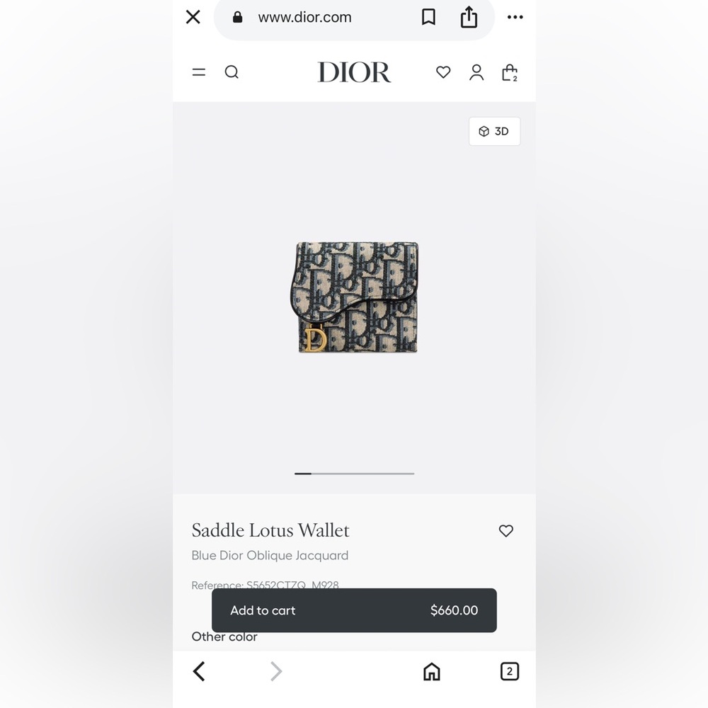 Dior Saddle Lotus Wallet - Picture 4 of 4